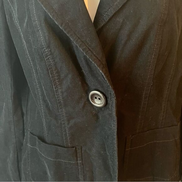 Ann Taylor Corton Corduroy Blazer Jacket Notched Lapel Button Dark Navy Blue 6 - Picture 6 of 9
